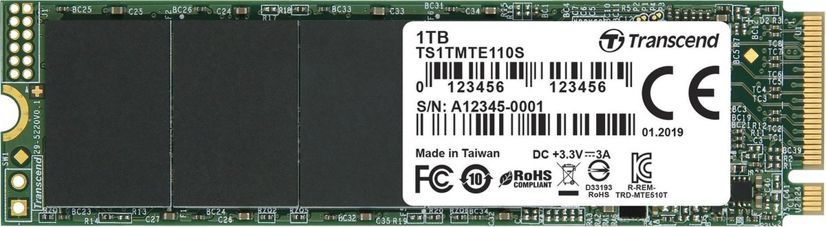 Transcend 110S internal solid state drive M.2 1000 GB PCI Express NVMe