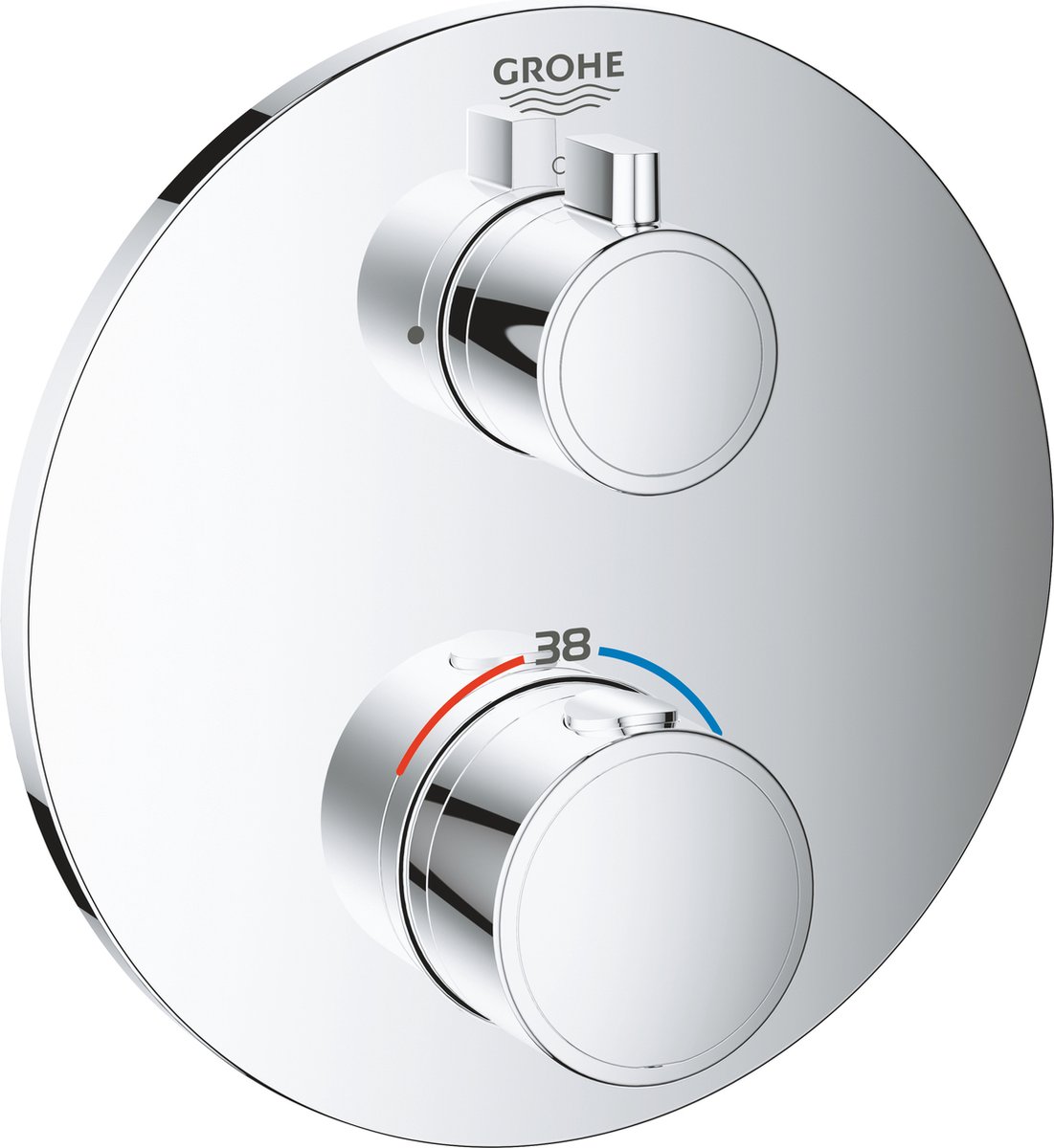 Grohe Grohtherm afbouwdeel voor inbouw douchekraan thermostatisch zonder omstel rond chroom 24075000