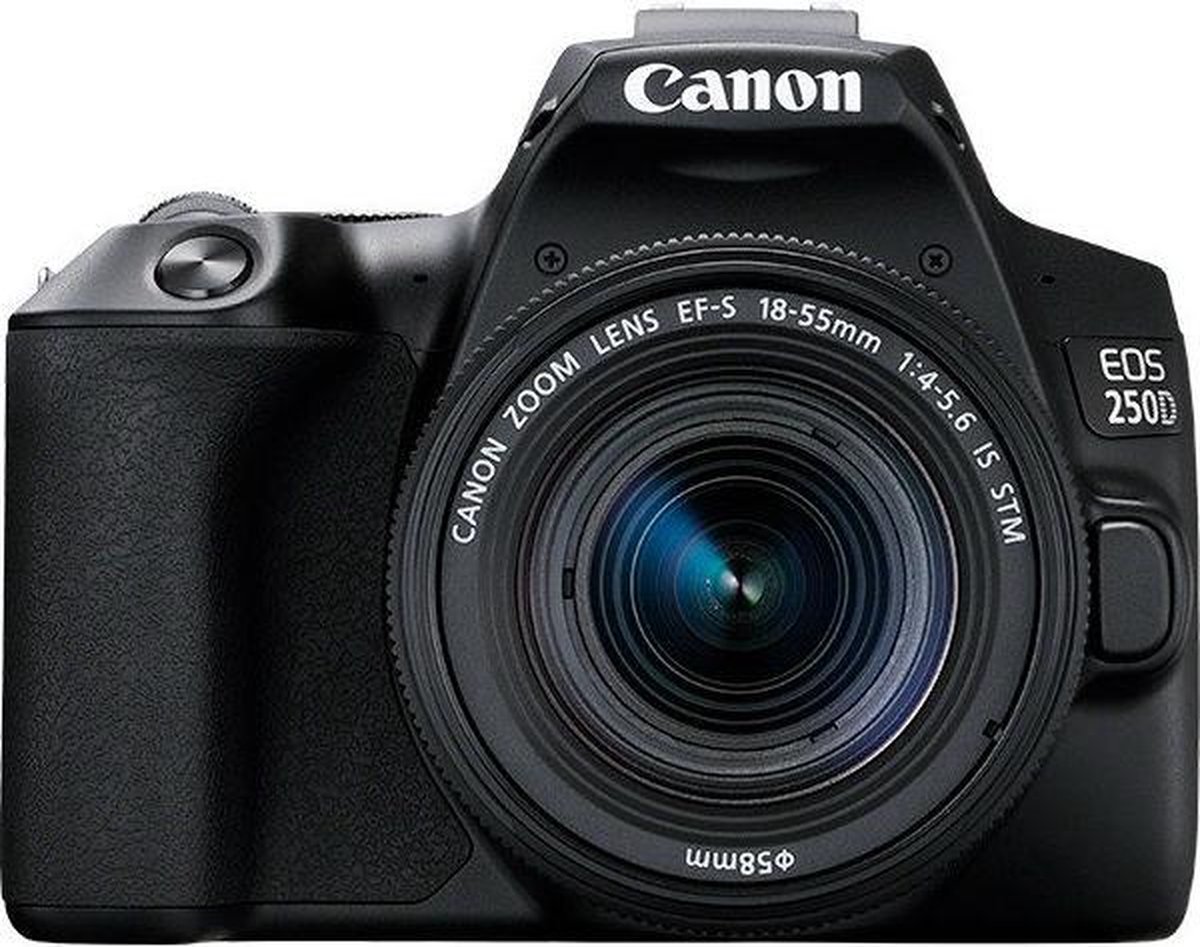 Canon EOS 250D + 18-55mm f/3.5-5.6 DC III + Tas + 16GB geheugenkaart + doekje - Negro