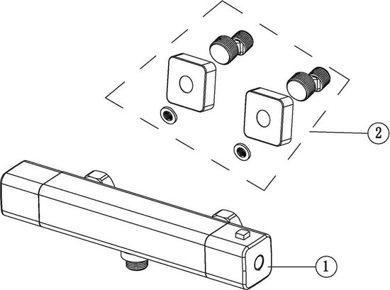 Wiesbaden Rain thermostatische douchemengkraan mat- 29.3610 - Zwart