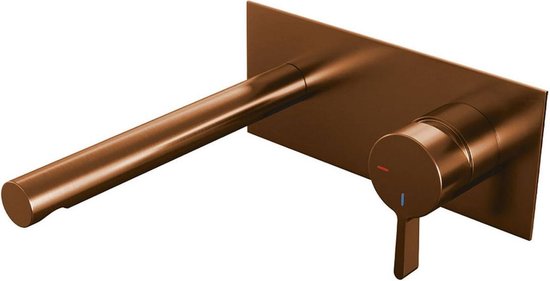 Brauer Copper Edition wastafelkraan inbouw ColdStart met inbouwdeel type S1 greep geborsteld koper PVD 5-GK-004-S1