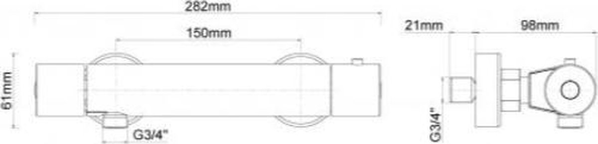 Xellanz Eco Cool-Touch thermostatische douchemengkraan mat- 29.2230 - Zwart