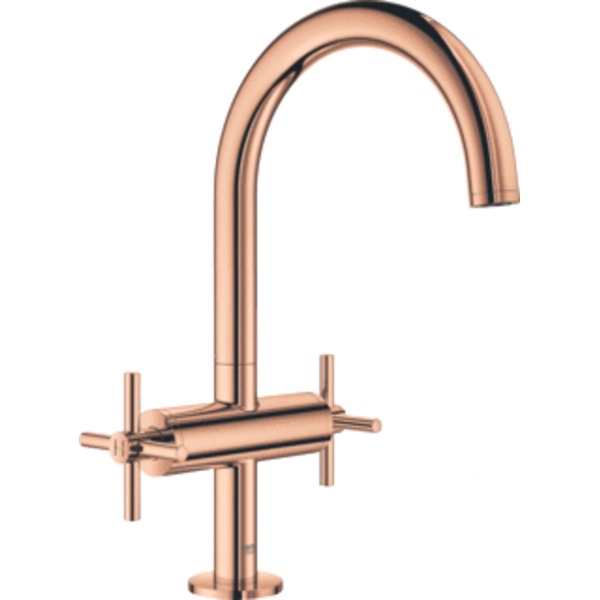 Grohe Atrio 1-gats wastafelkraan L-size m. hoge draaibare uitloop met kruisgrepen warm sunset 21019DA3