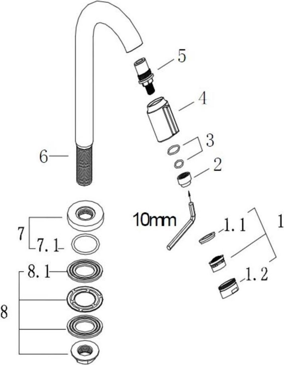 Wiesbaden Victoria luxe toiletkraan 1/2''geborsteld messing 22.5730 - Goud