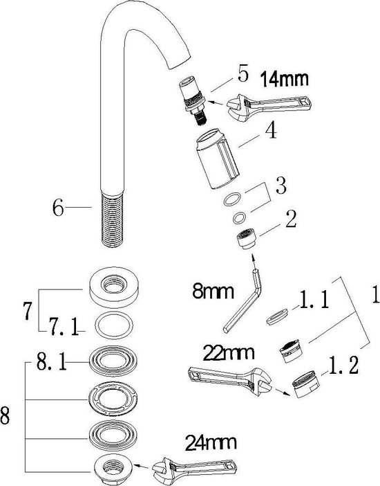 Wiesbaden Victoria luxe toiletkraan 1/2''geborsteld messing 22.5730 - Goud