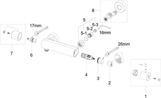 Xellanz Eco Cool-Touch thermostatische douchemengkraan chroom 29.4230