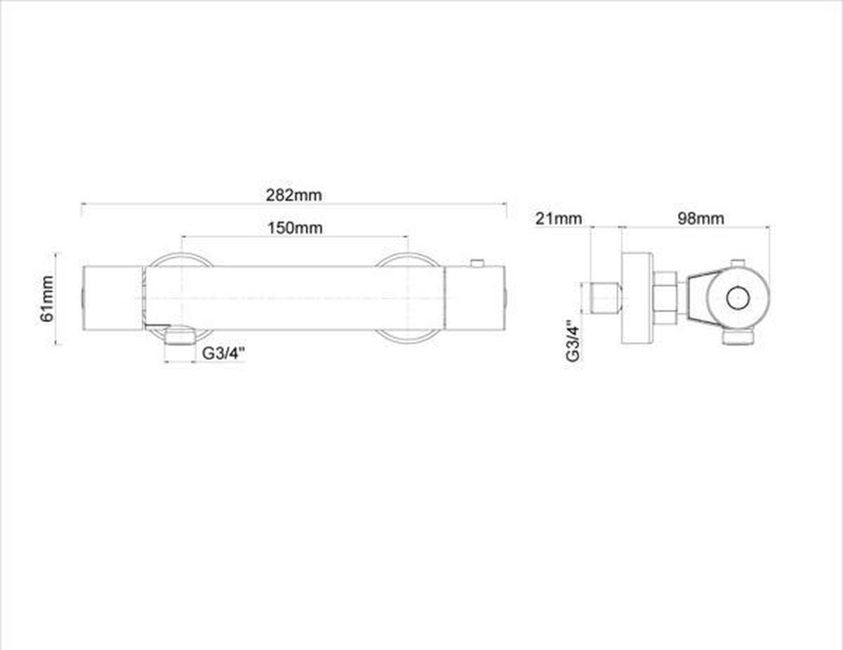 Xellanz Eco Cool-Touch thermostatische douchemengkraan chroom 29.4230