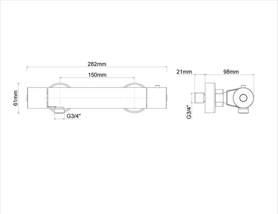 Xellanz Eco Cool-Touch thermostatische douchemengkraan chroom 29.4230