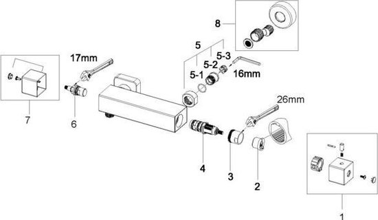 Xellanz Eco Rombo thermostatische douchemengkraan chroom 29.4235