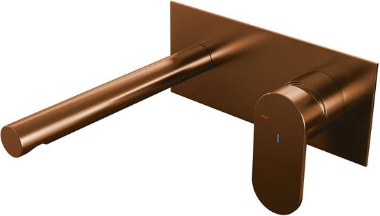 Brauer Copper Edition wastafelkraan inbouw ColdStart met inbouwdeel type S3 greep geborsteld koper PVD 5-GK-004-S3
