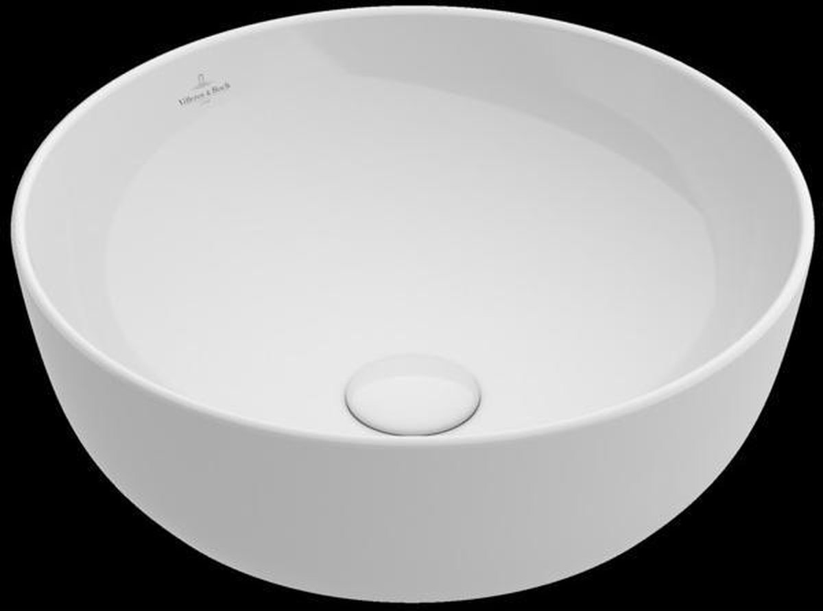 Villeroy & Boch Artis opzetwastafel rond Ø43x12.5cm Ceramic+ zonder kraangat zonder overloop stone white 417943RW