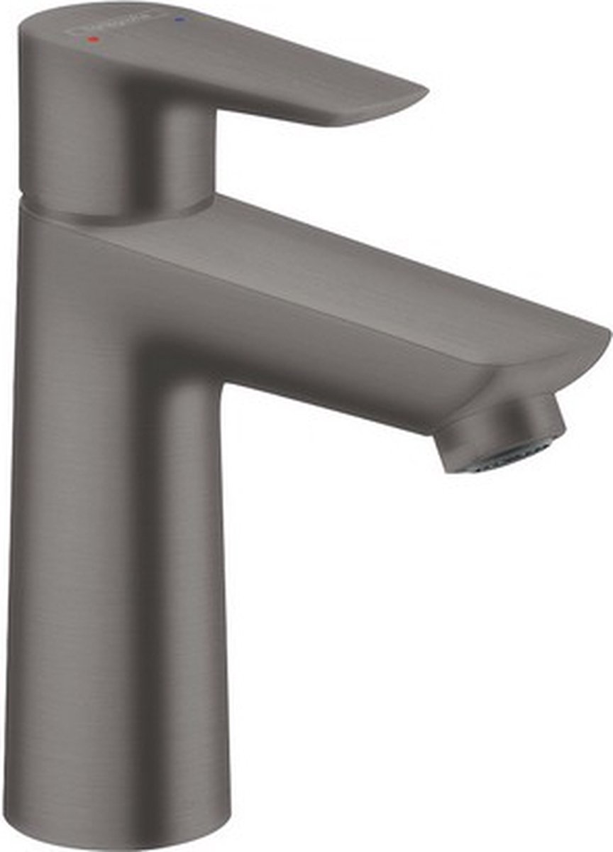 Hansgrohe Talis E 1-gats wastafelkraan 110 met waste brushed black chroom 71710340 - Negro