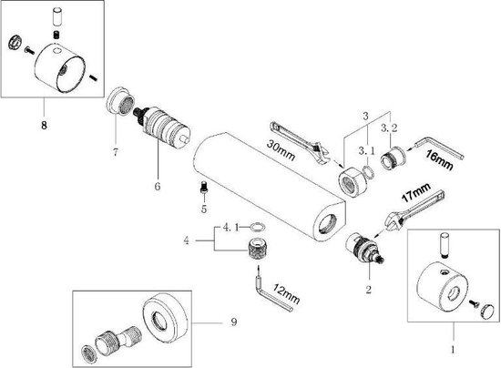 Wiesbaden Cool Touch douchethermostaat geborsteld messing 29.5930 - Goud