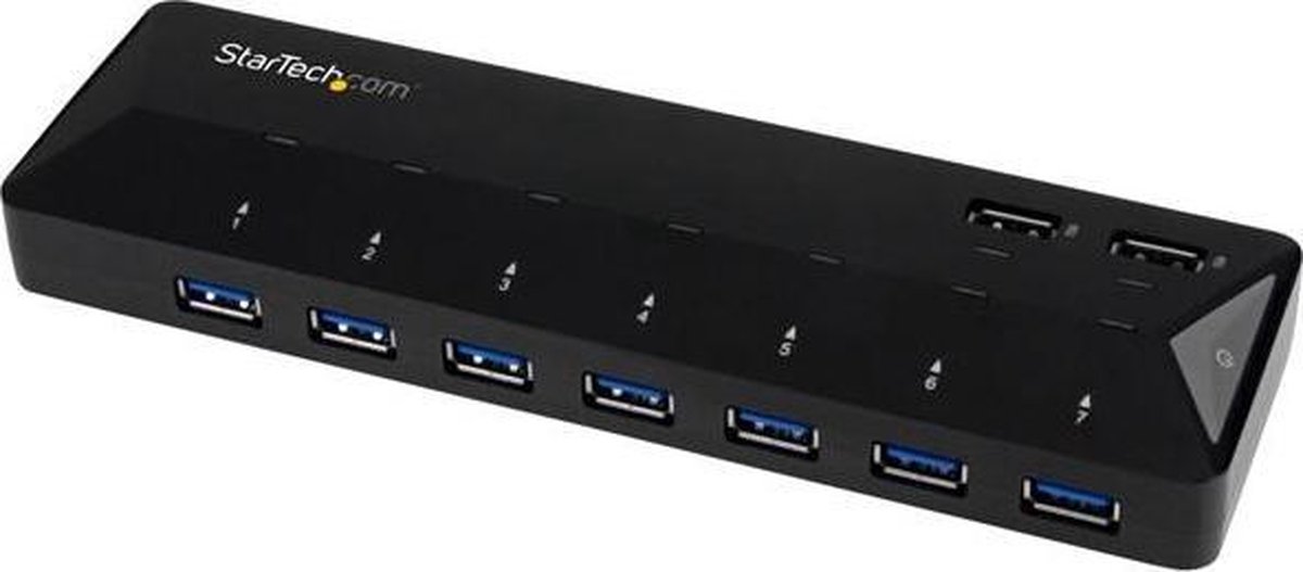 Startech 7-PT USB 3.0 HUB + 2X 2.4A CHARGE PORTS - Zwart