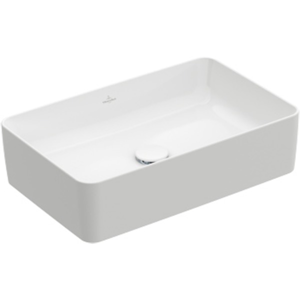 Villeroy & Boch Collaro opzetwastafel rechthoekig 56x36cm zonder overloop zonder kraangat ceramic+ 4A2056R1 - Blanco