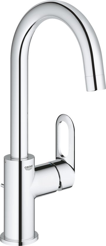 Grohe Bauloop L-Size wastafelkraan met waste chroom 23763000