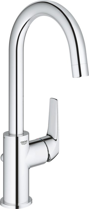 Grohe Bauflow l-size wastafelkraan met waste chroom 23753000