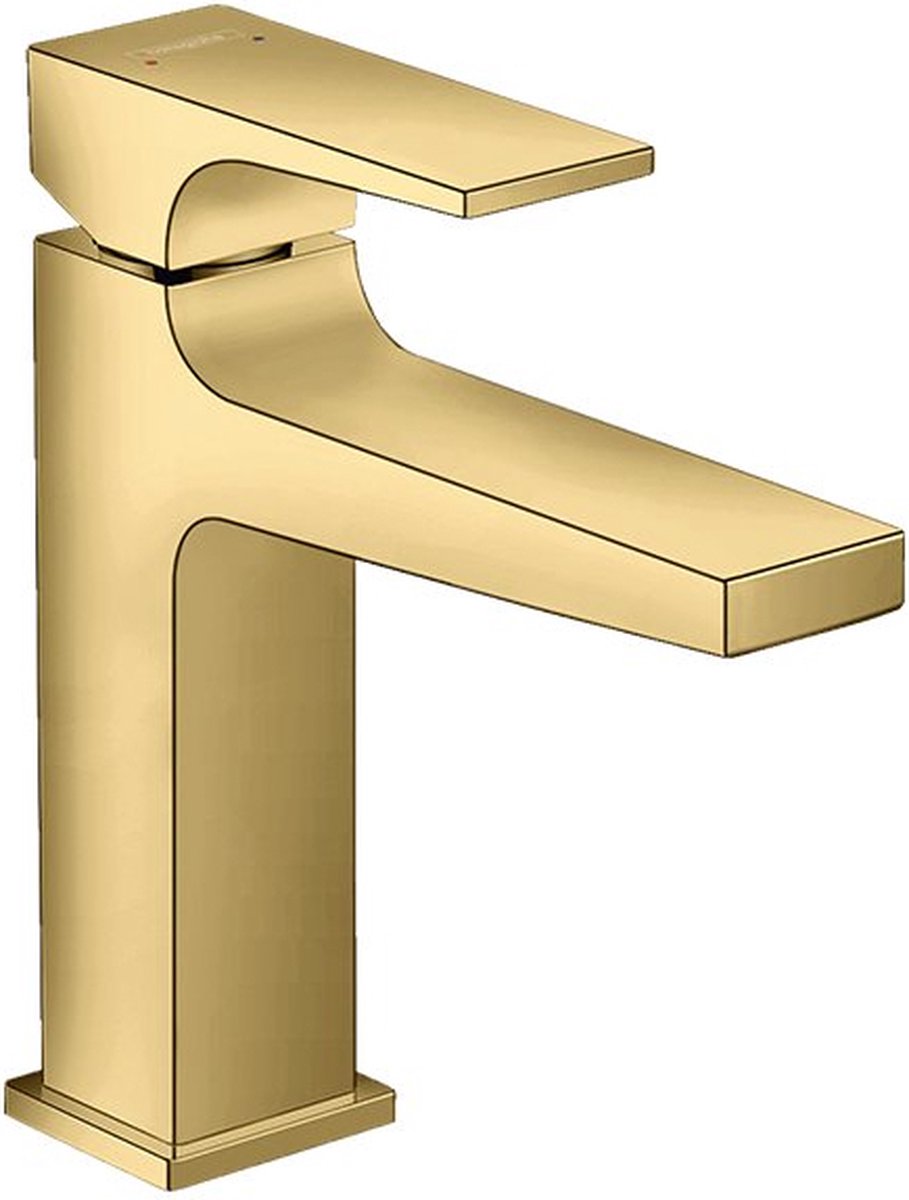 Hansgrohe Metropol 1-gats wastafelkraan 110 met push open waste met voorsprong vaste uitloop 13.5cm polished gold 32507990 - Oro