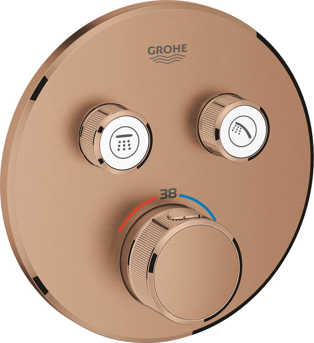 Grohe SmartControl afbouwdeel v. inbouwkraan thermostatisch met omstel v. 2 functies rond brushed warm sunset 29119DL0