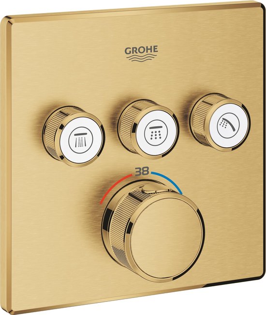 Grohe Grohtherm smartcontrol afdekset thermostaat 3 f cool sunrise geborsteld 29126GN0