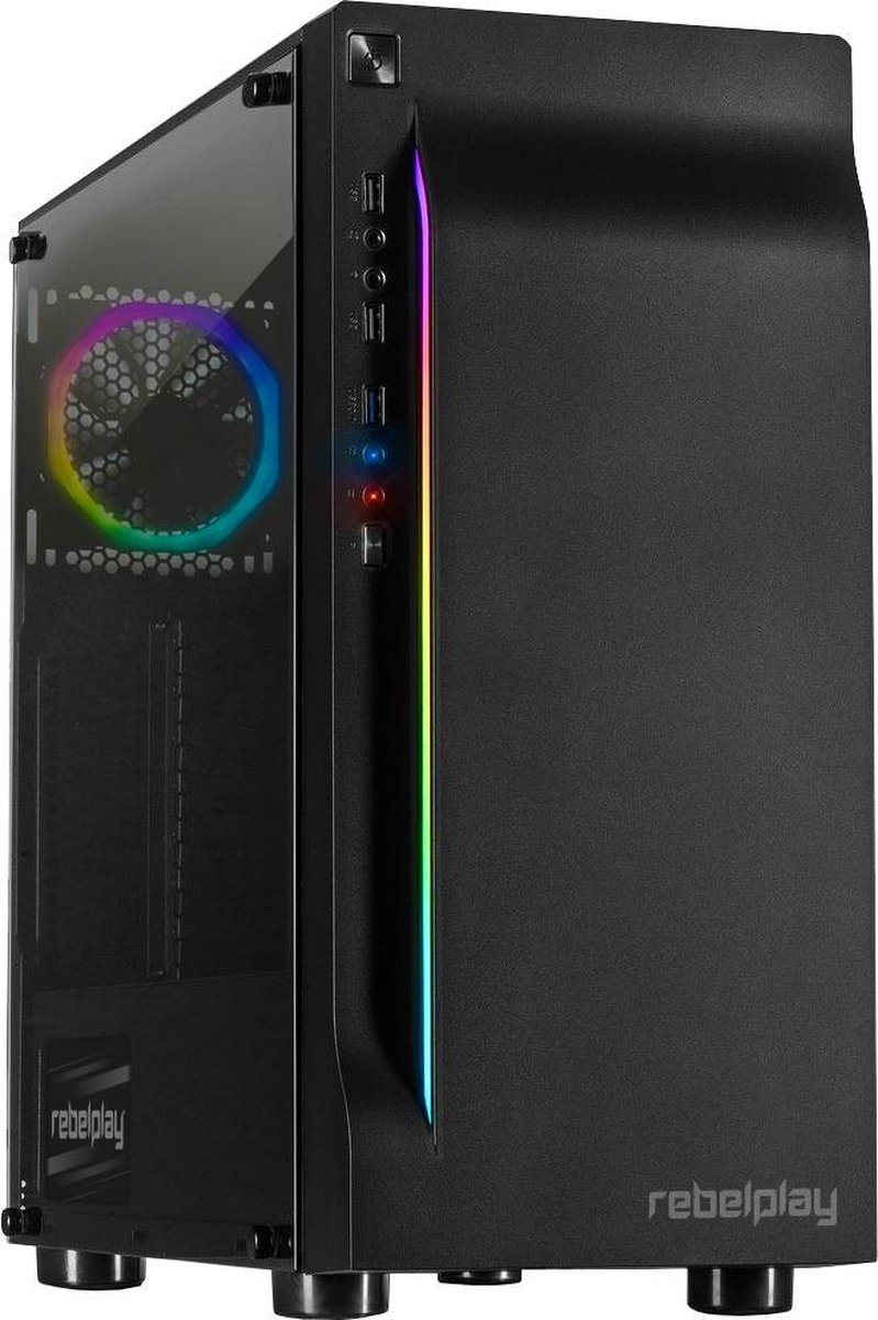 REBELPLAY Gaming PC - Ryzen 7 - GTX 1660 - 16GB RAM - 480GB SSD - RGB - WiFi