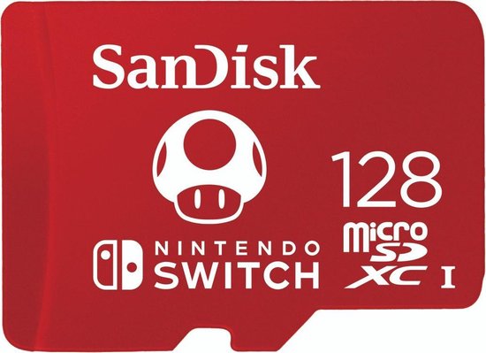 Sandisk MicroSDXC Extreme Gaming 128GB (Nintendo licensed) - Rood