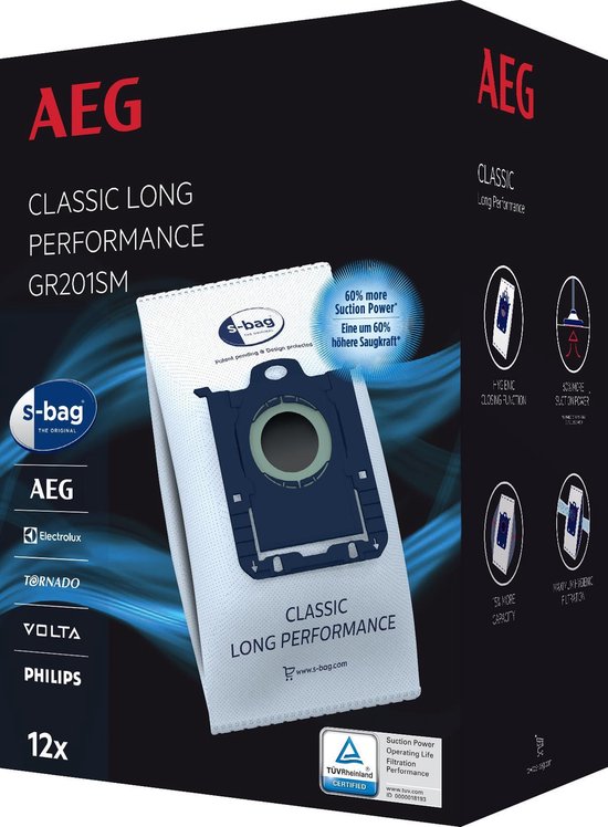 AEG GR201SM S-Bag Classic Long Performance (12 stuks) - Blauw