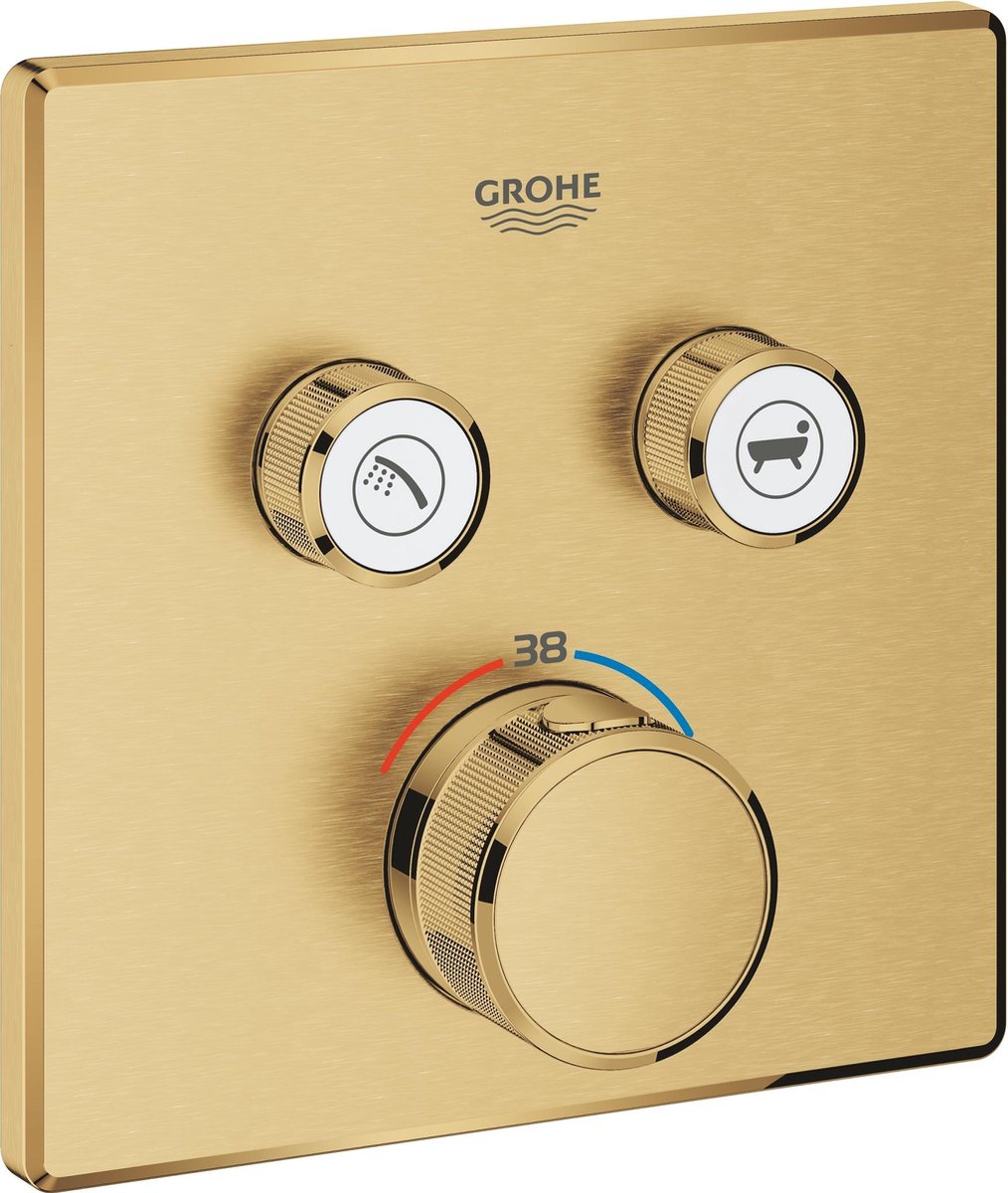 Grohe Grohtherm smartcontrol afdekset thermostaat 2 f cool sunrise geborsteld 29124GN0