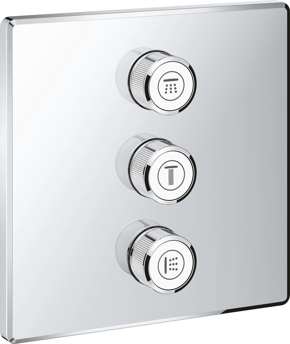 Grohe SmartControl afbouwdeel voor inbouwkraan volume (stopkraan) v. 3 functies vierkant chroom 29127000