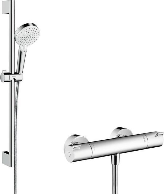 Hansgrohe Ecostat 1001cl thermostaat met stang 65cmm crometta vario handdouche wit chroom 27812400