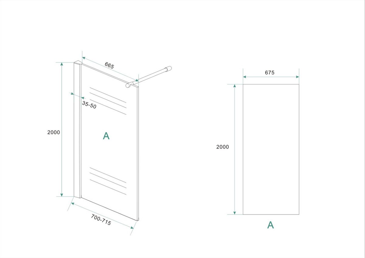 Xellanz eco Inloopdouche met muurprofiel 70x200cm, 8 mm Nano 20.4049