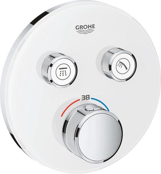 Grohe SmartControl afbouwdeel voor inbouwkraan thermostatisch met omstel v. 2 functies rond 29151ls0 - Wit