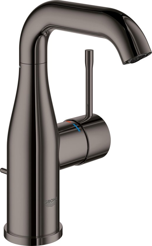 Grohe Essence New wastafelkraan M-size met hoge draaibare uitloop met waste EcoJoy hard graphite 23462A01