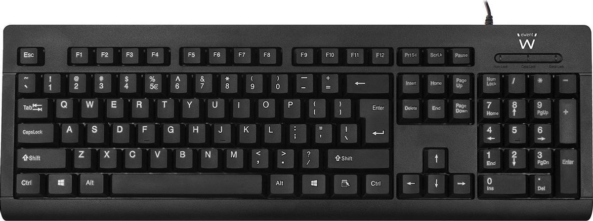 Ewent EW3190 toetsenbord USB QWERTY US International - Zwart