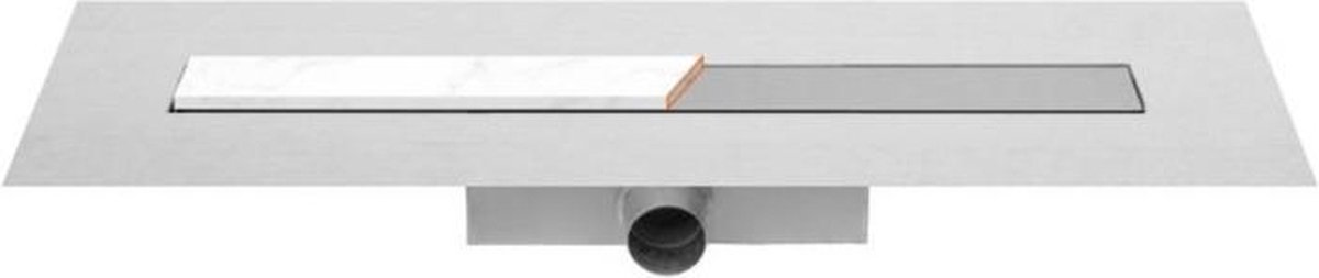 Easy drain Compact 50 Modulo Stone douchegoot set waterslot 50mm 90cm inbouw diepte 94mm met zijuitloop edm1nat90050