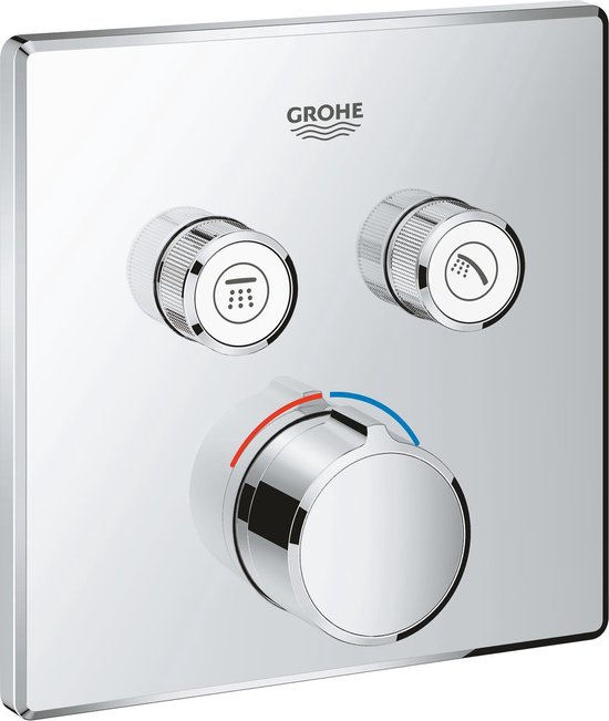 Grohe SmartControl afbouwdeel voor inbouwkraan met omstel v. 2 functies vierkant chroom 29148000