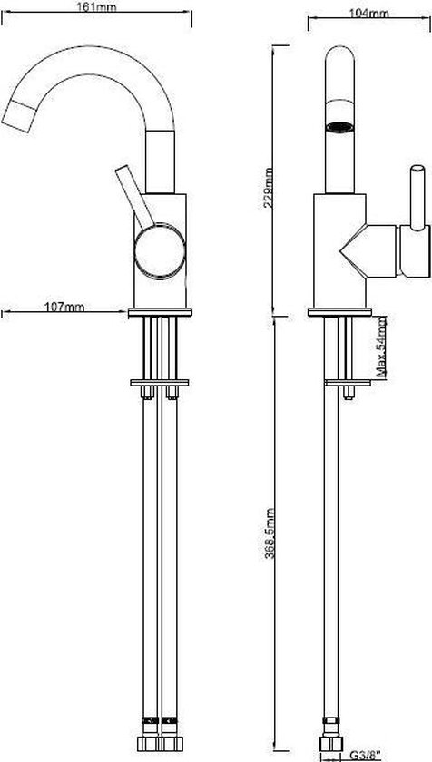 Wiesbaden Caral opbouw wastafelkraan draaibare uitloop 29.2114 - Zwart