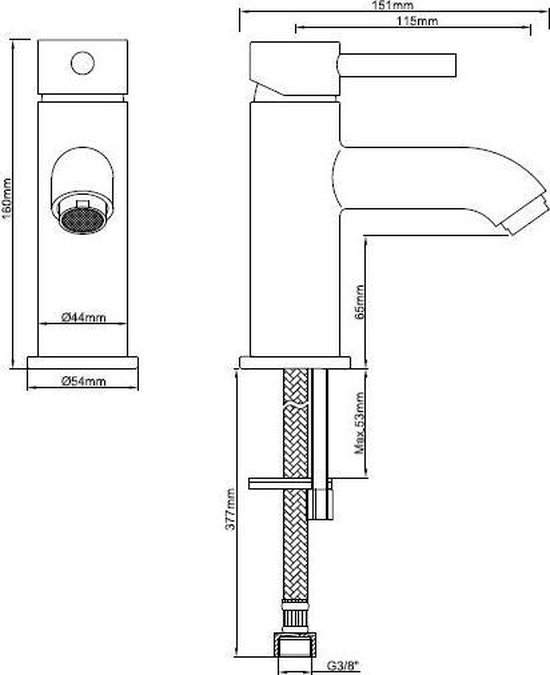 Wiesbaden Caral opbouw wastafelkraan draaibare uitloop 29.2114 - Zwart