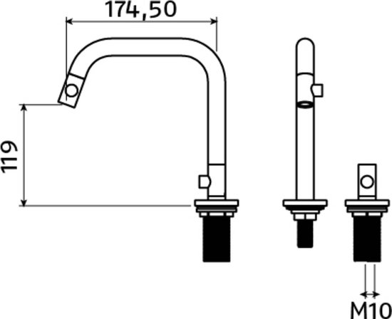 Clou Kaldur 2-gats wastafel mengkraan rechts chroom CL/06.15.003.29.R