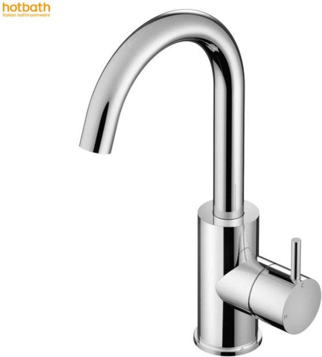 Hotbath Cobber wastafelkraan 27.8cm 1 gats met draaibare uitloop chroom CB004CR