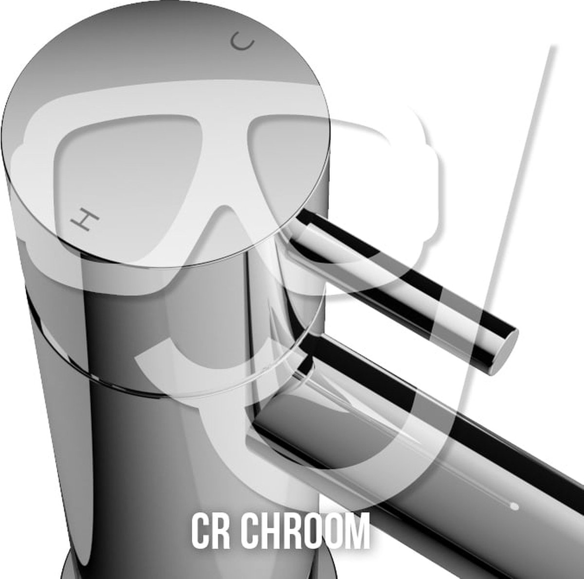 Hotbath Cobber wastafelkraan 27.8cm 1 gats met draaibare uitloop chroom CB004CR