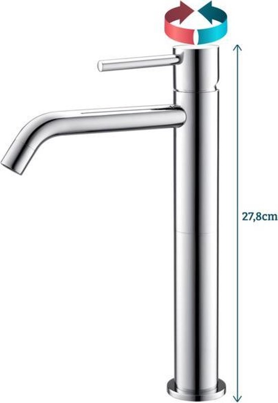 Wiesbaden Style XL hoge wastafelmengkraan chroom 29.1620