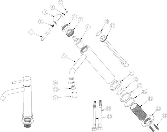 Wiesbaden Style XL hoge wastafelmengkraan chroom 29.1620