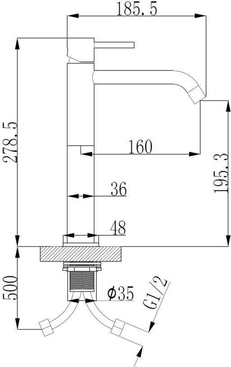 Wiesbaden Style XL hoge wastafelmengkraan chroom 29.1620