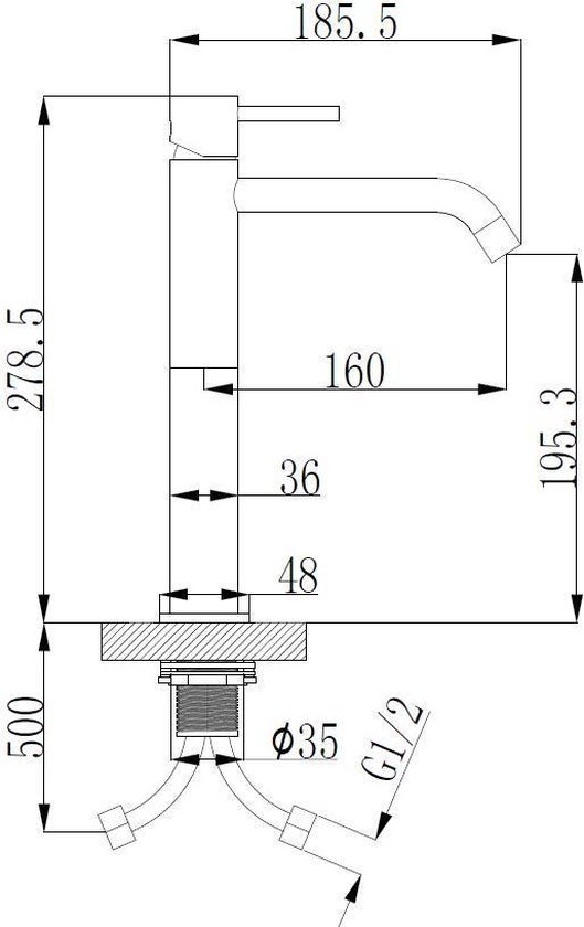 Wiesbaden Style XL hoge wastafelmengkraan chroom 29.1620