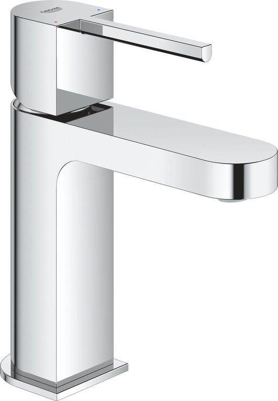 Grohe Plus 1-gats wastafelkraan S-size met gladdy body en push open waste chroom 33163003