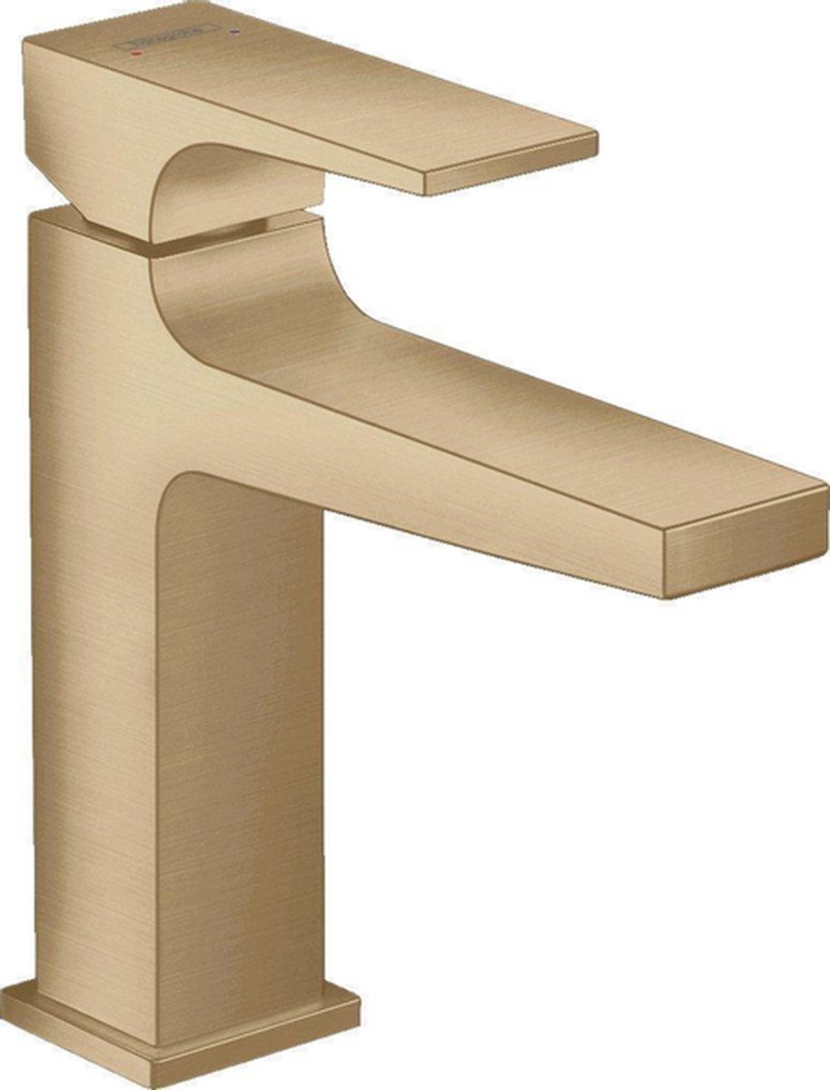 Hansgrohe Metropol 1-gats wastafelkraan 110 met push open waste met voorsprong vaste uitloop 13.5cm brushed bronze 32507140