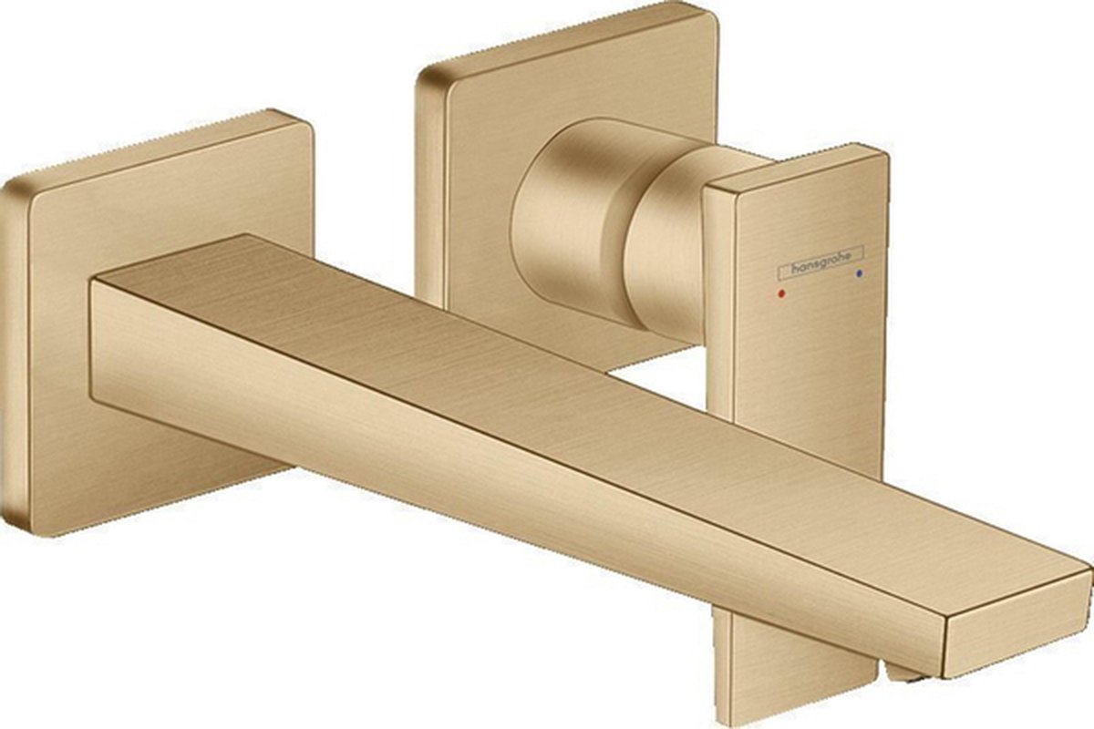 Hansgrohe Metropol afbouwdeel 2-gats wandkraan met voorsprong uitloop 22.5cm z. plaat brushed bronze 32526140