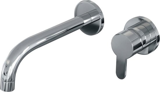 Brauer Chrome Edition Wastafelmengkraan type B4 greep inbouw ronde rozetten ColdStart chroom gepolijst 5500.10CS-B4-65