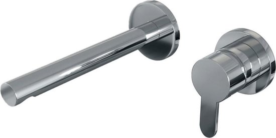 Brauer Chrome Edition Wastafelmengkraan type S4 greep inbouw ronde rozetten ColdStart chroom gepolijst 5500.10CS-S4-65